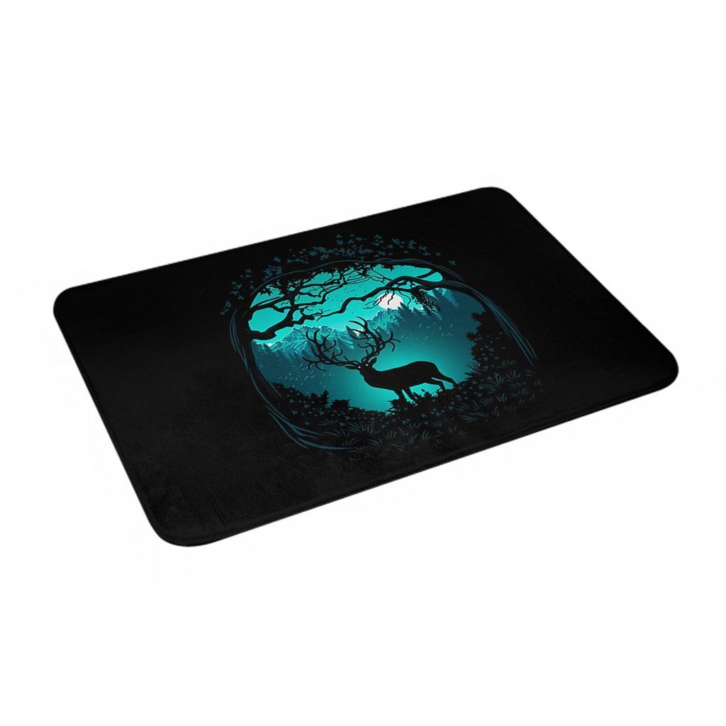 Dark Forest Deer Doormat Anti-Slip Kitchen Bath Mat Toilet Floor Door Entrance Carpet Rug