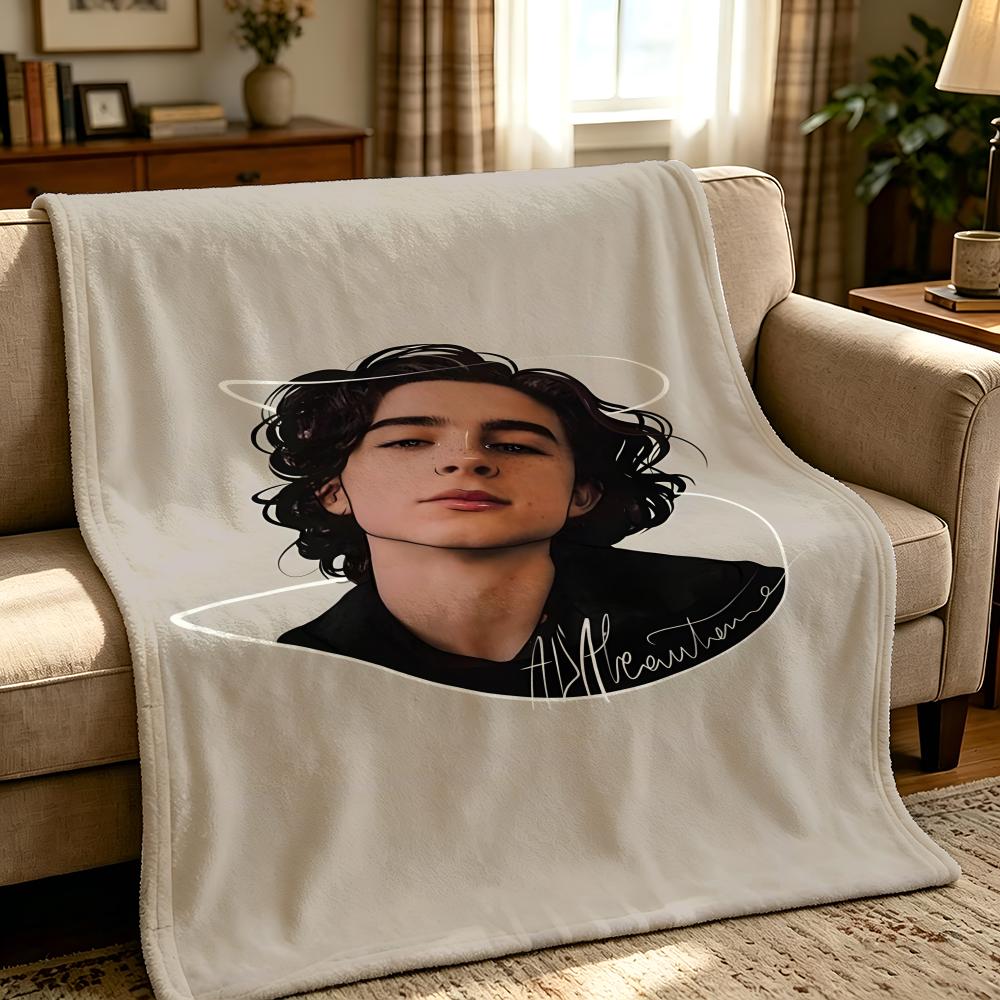Celebrity T-Timothee Chalamet-t Throw Thick Comfort Flannel Quilt, Multi-scene Use Indoor Outdoor Daily Nap