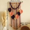 Handmade Cotton Thread Woven Wood Beads Leaf Tapestry Simple Home Bedroom B&B Wall Decoration