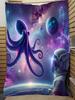 Starry Astronaut Octopus Soft Flannel Throw Blanket for Bed Sofa Camping Gift Perfect for All Seasons