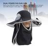 Wide Brim Solar Fan Hat Outdoor Fishing Sunscreen Quick Drying Solar USB Charging