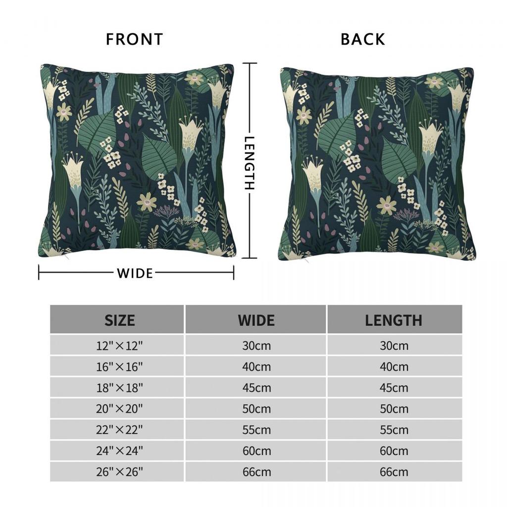 Evening Lily And Wildflower Pillowcase Polyester Linen Velvet Creative Zip Decor Throw Pillow Case Bed Cushion Cover