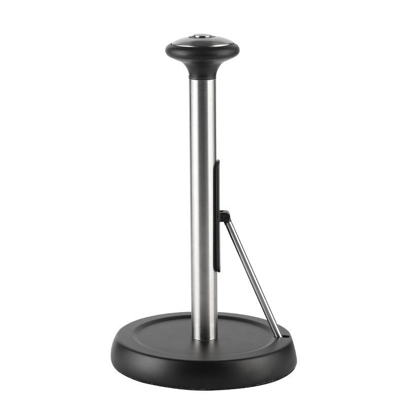Paper Towel Holder Countertop Standing Paper Roll Holder with Weighted Base, Stainless Steel Freestanding Paper Towel Holder