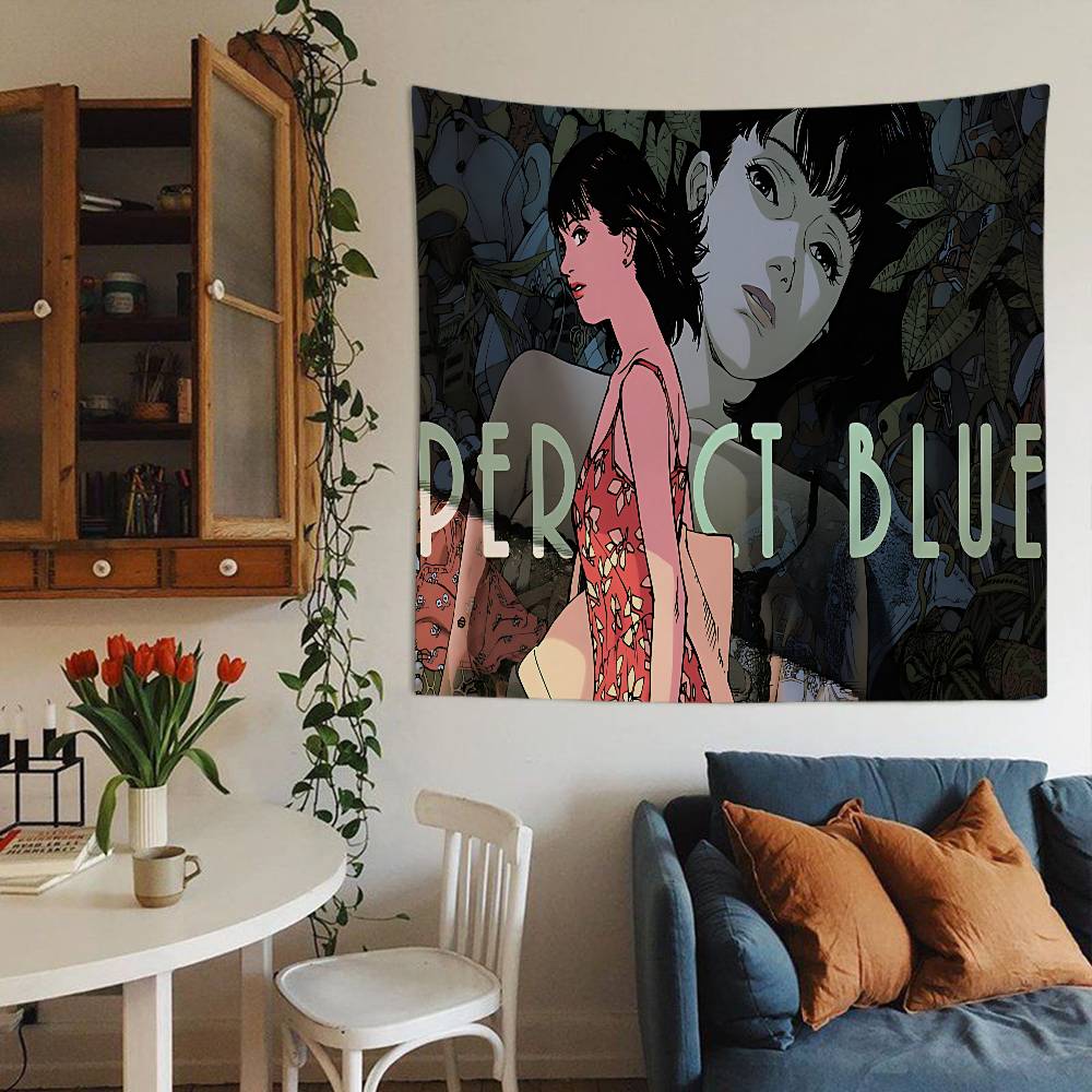 Japanese Horror Movie Pperfect Bblue Anime Tapestry Hippie Flower Wall Carpets Dorm Decor Wall Hanging Home Decor