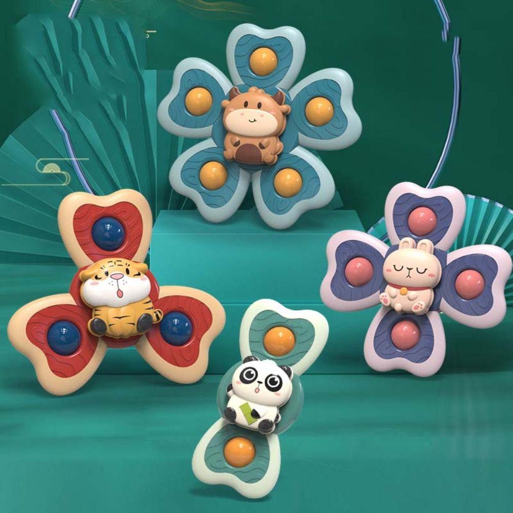 

Детские игрушки для ванной, игрушка-спиннер на присоске, вращающаяся волчка, развивающие игрушки для животных