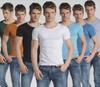 Men's Slim Fit Solid Color Short-Sleeve T-Shirt, Round Neck, Black/White Trend