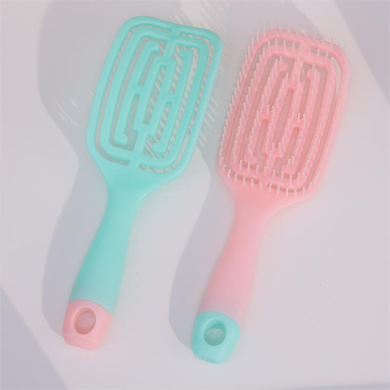 Hollow Massage Comb, Breathable Design Deburring Comb, Soft Massage Anti-Static Styling Brush, Suitable For Wet And Dry Hair