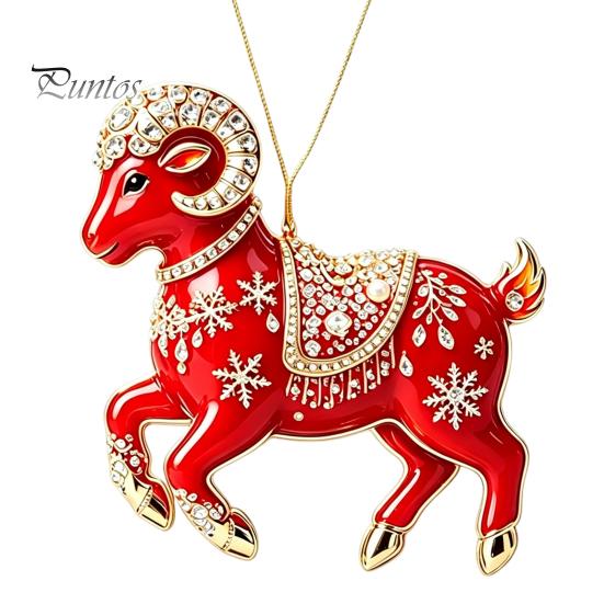 Festive Atmosphere Supplies 2PCS Christmas Goat Hanging Ornaments, Decorative 2D Acrylic Tree Ornament for Restaurant Pendants, Lightweight Ornaments