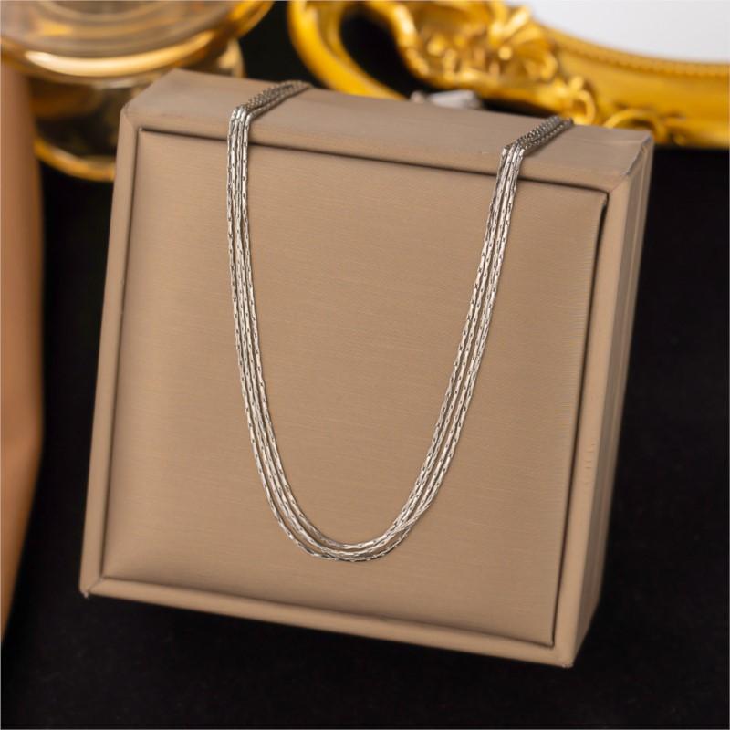 Stainless Steel Multi Layer Snake Bone Chain Necklace For Women Simple Hip Pop Necklace Jewelry Wholesale