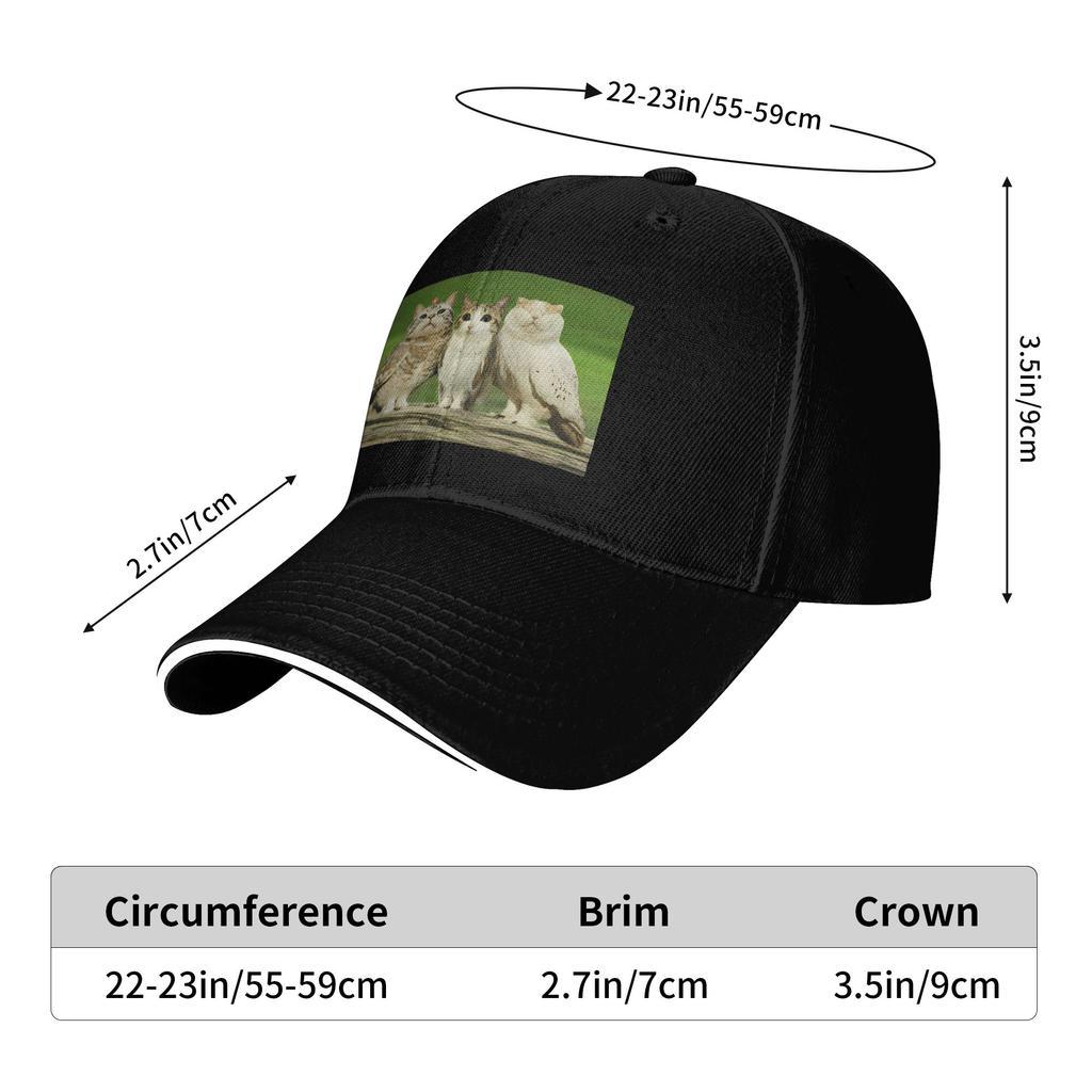 Meowl Meme Funny Cat Lover Baseball Cap Hiking Fishing Sun Trucker Hat Unisex Men Fashion Print Baseball Caps