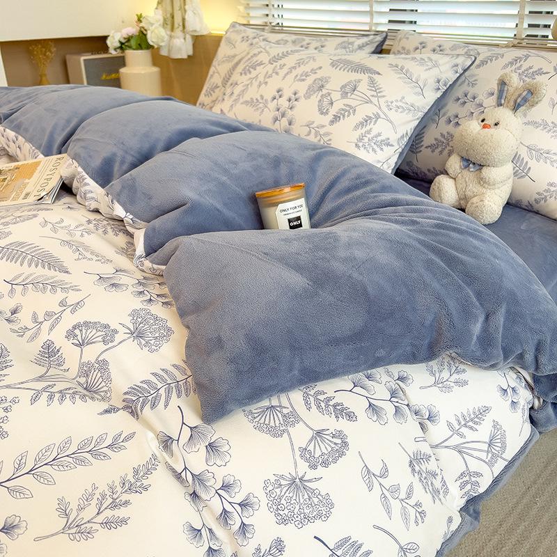 Winter Skin-Friendly Thick Milk Velvet Duvet Cover - Cozy, Warm & Ideal for Sleeping Naked in Dorms