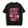 Five Six Seven ATE Cheer Themed Graphic Casual Top Pure Cotton T-shirt