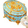 Retro Oval Jewelry Case Vintage European Jewelry Case Decorative Small Jewelry Trinket Organizer With Lid For Earrings Necklaces