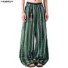 INCERUN Bohemia Men Elastic Waist Casual Long Floral Print Baggy Trousers Pants