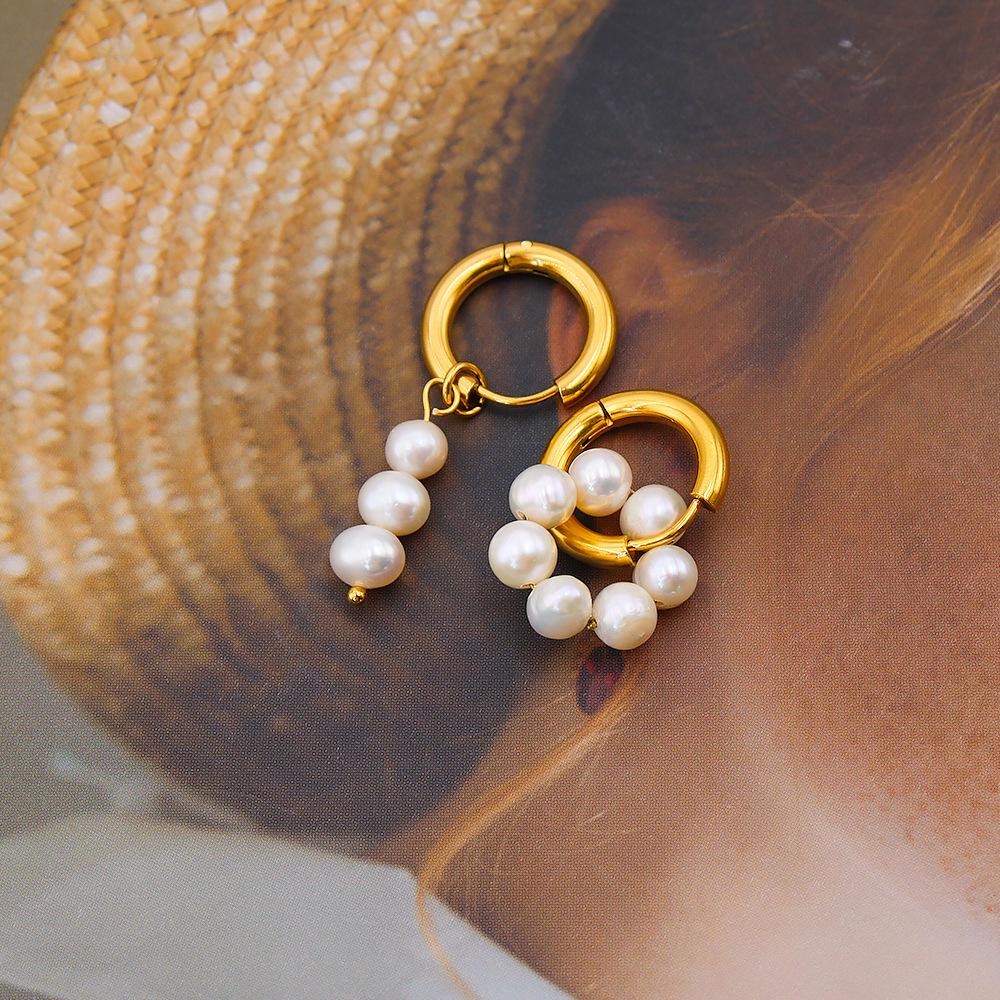 Genuine Freshwater Pearl Dangle Earrings – Light Luxury Summer Accessory for Women