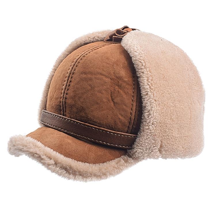 Men Women Sheepskin Wool Hat Cold Weather Hiking Hat Warm Cycling Skiing Hat