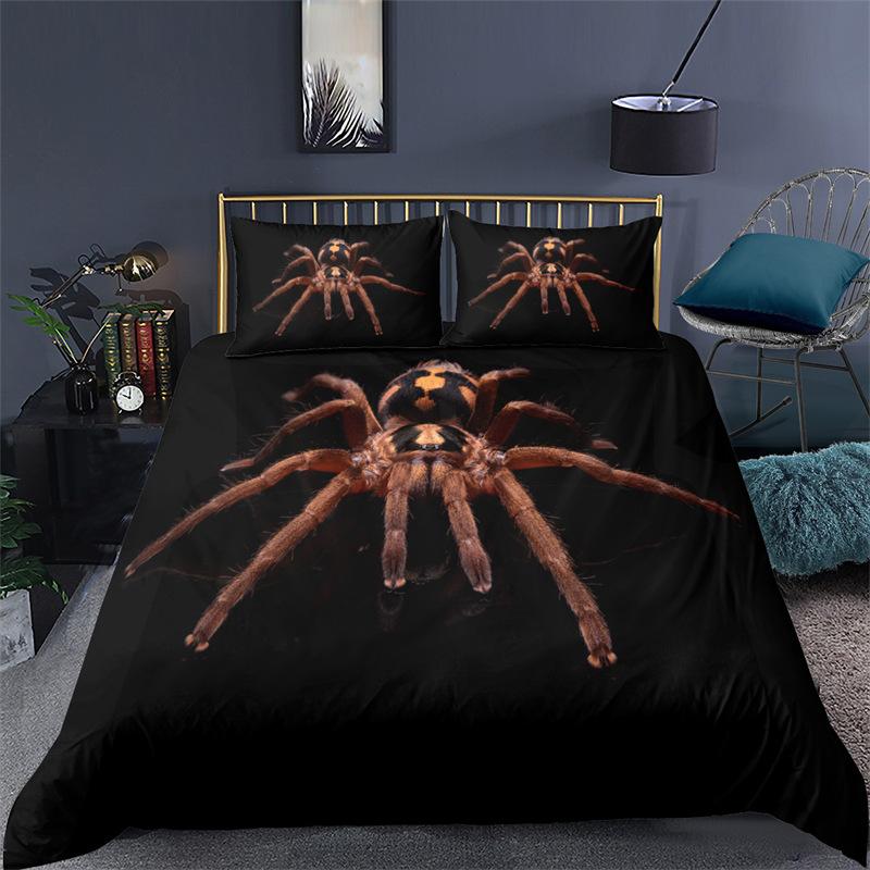 

Комплект постельного белья Scary Spider Queen Size, мягкий пододеяльник с 3D-принтом, комплект постельного белья с наволочками на тему Хэллоуина, декор для спальни EU single(135x200cm)
