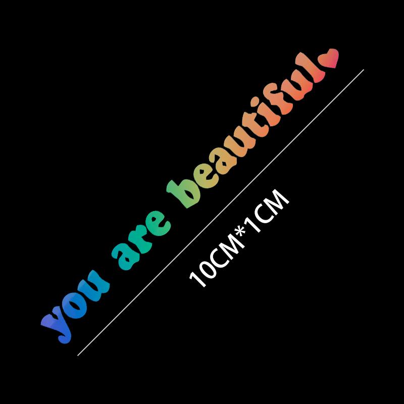 Car interior stickers, text stickers, you look beautiful, interior decoration, rearview mirrors, fashion stickers, creative PVC