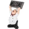 Chef Sculpture Raise Your Hands Welcome Resin France Cook Ornaments for Bakery Cafe Restaurant Bar