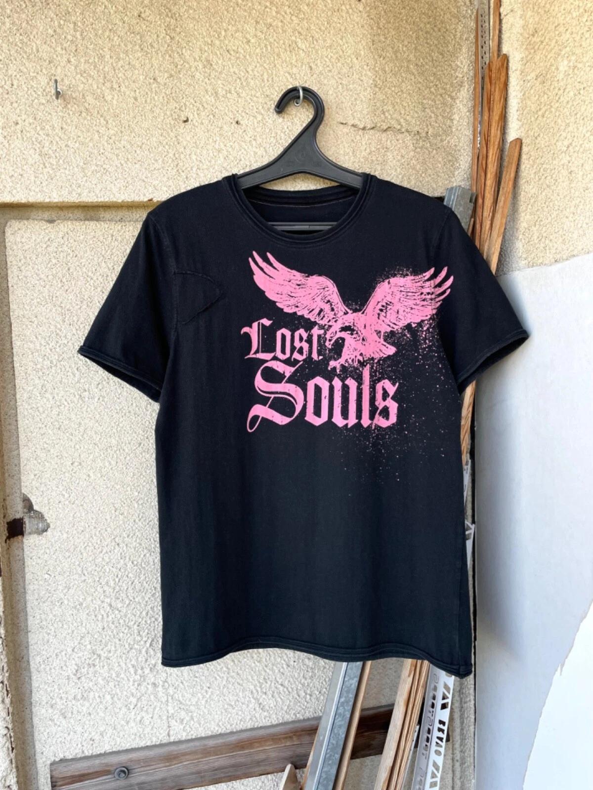 Винтажная футболка Y2K в стиле Lost Souls Affliction Grunge Emo Размер S Черная L