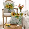 Sunflower Pillow Cover Summer Plant Flower Digital Print Living Room Sofa Cushion Cover Car Cushion Cover