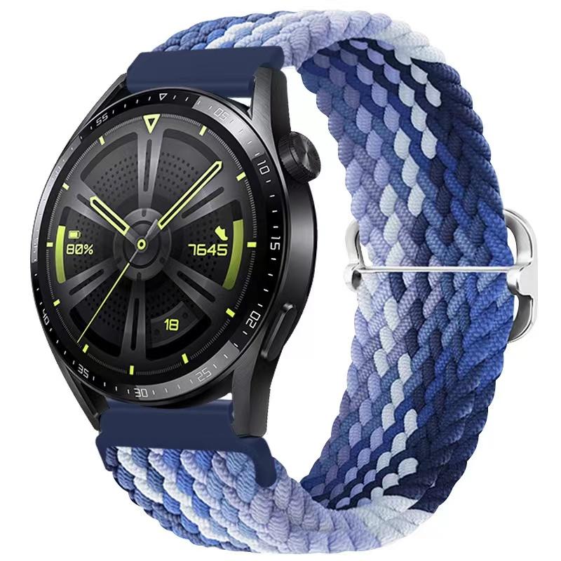 22mm Nylon-Schlaufenarmband für Samsung Watch 46mm/Gear S3/3/4/5/6/7/Huawei Watch GT/2/3/GT5 Pro 46mm Geflochtenes Armband für Amazfit GTR