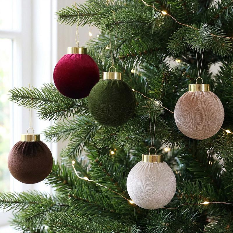 Set of 25 Flocked 6cm Christmas Tree Ornaments - Multiple Styles