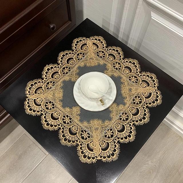 Table Cloth Napkins Table Cover Tablecloth Cup Coffee Mats Placemats Disk Pad Prop Cover Lace Corner Lamp Retro Posing Tea Towel