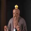 Ceramica Taishanglaojun Yuan shi Tianzun Statua Figura Taoista, Sabbia Viola Scultura Fatta a Mano Casa Stanza Ufficio Statuette Feng Shui