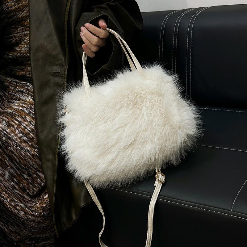 Luxuriöse Umhängetasche aus Fuchsfell im koreanischen Stil - Großes Fassungsvermögen, modisch und vielseitig für Herbst/Winter