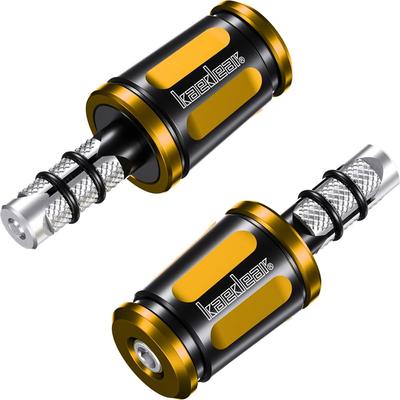 Kaedear Adjustable Bar Ends for Motorcycles, Handlebar Weights, Motorcycle Accessories, KDR-BE2-U-BK (Gold/Black, Universal Fit)