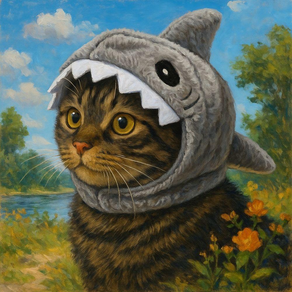 Cartoon Cat Shark Headdress Warm Plush Pet Cosplay Headwear Cat Decorative Hat  Winter Season