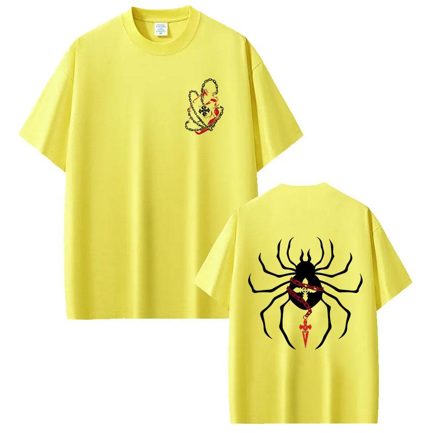 Anime Hunter X Hunter Spider Kurapika T Shirt Men's Women Clothing Fashion Harajuku T-shirt Oversized Casual T-shirts Streetwear