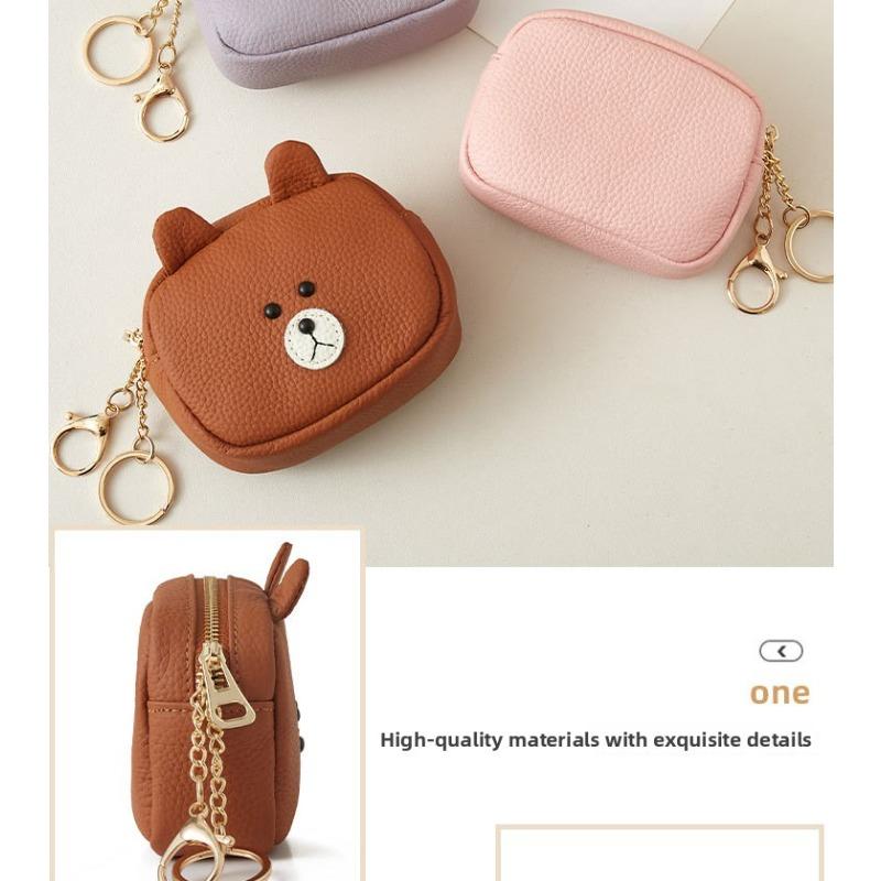 Cute coin change bag female mini cartoon small wallet earphone storage bag bear large capacity