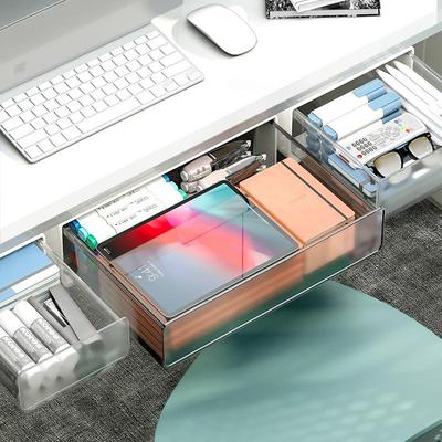 "Klebeschublade unter dem Schreibtisch: Versteckter Stauraum für Telefone, Schreibwaren und mehr"