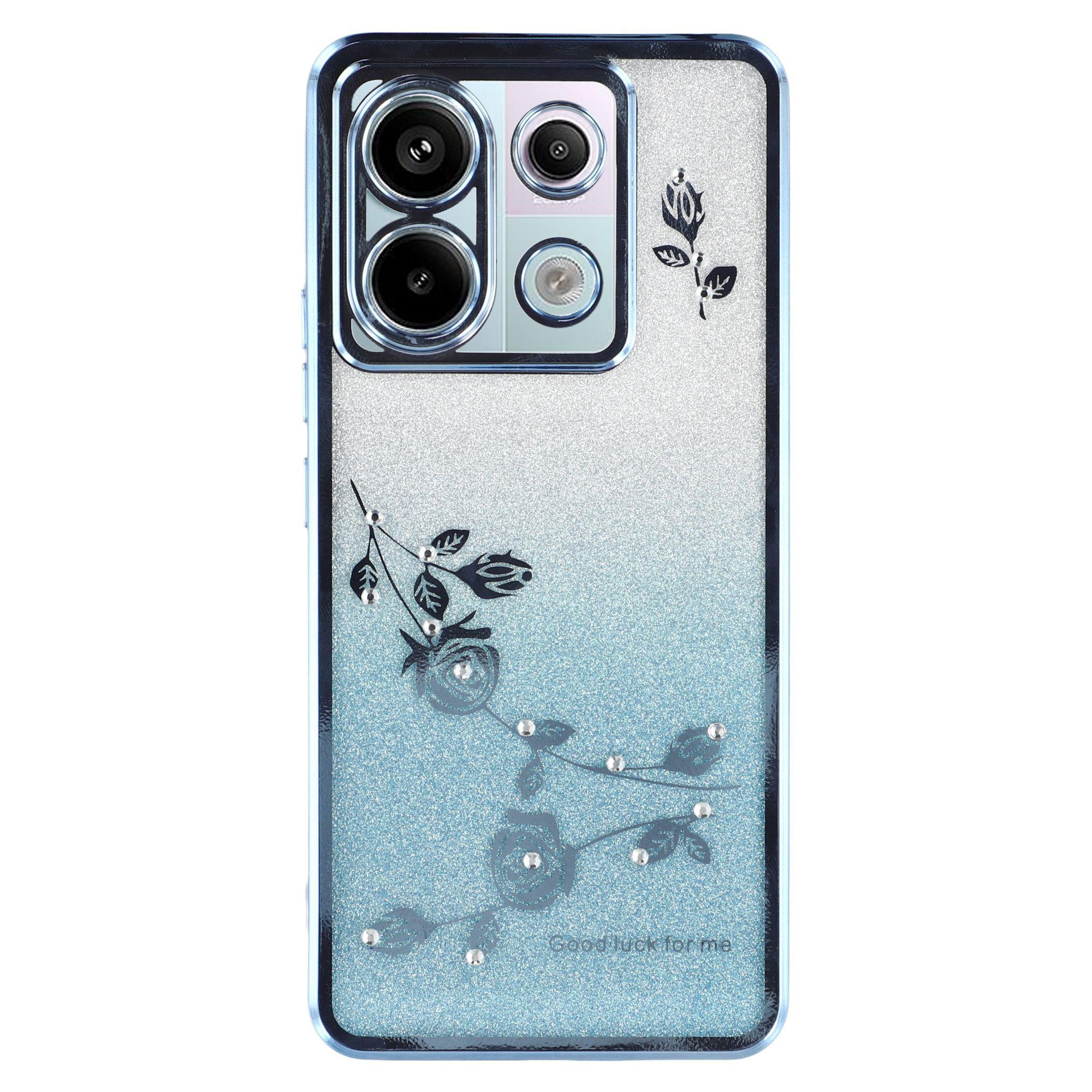 

KADEM For Xiaomi Redmi Note 13 Pro 5G/Poco X6 5G Cell Phone Cases Flower Design TPU Cover Blue