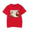Lustiges Katzen Gott Adam Schöpfung Meme Muster Unisex Damen T-Shirt Lässig Kurzarm Jesus Bild Unisex T-Shirt Rundhals Tee Tops