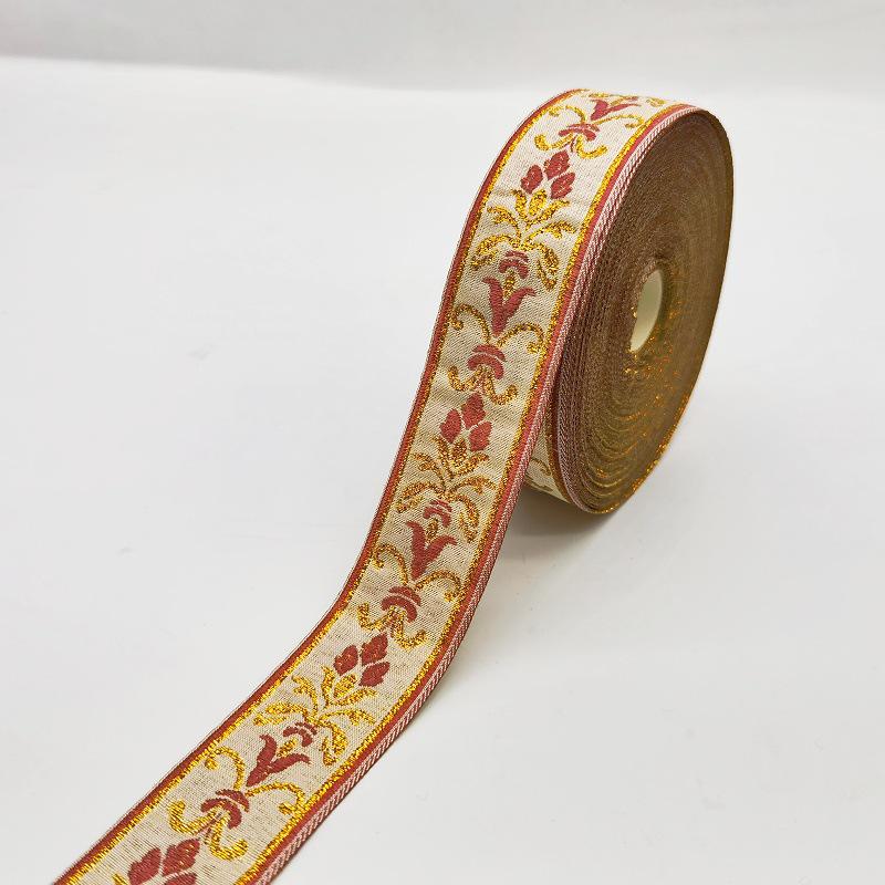 Jintian 3cm Etnický styl Žakárová stuha krajka - 24m kus pro oděvy, závěsy, bytový textil.