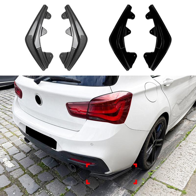 1 Ζεύγος Μαύρο/Ανθρακονήματα Χείλος Πίσω Προφυλακτήρα Διαχύτης Σπόιλερ για BMW Σειρά 1 F20 F21 LCI M Sport 2015-2019