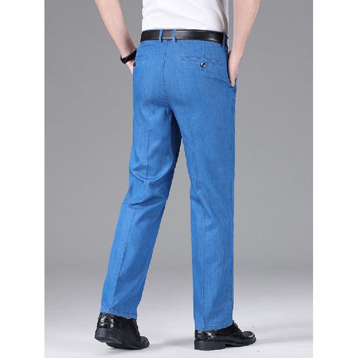 

Джинсы из шелка Mulberry для мужчин, удобные повседневные брюки, не мнется, эластичные свободные брюки для мужчин 40