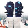 Spritzwasserfeste Fäustlinge Kinderhandschuhe Winddicht Kinder Winter Warm Schneehandschuhe Bedrucktes Walmuster Verdicken Thermofäustlinge