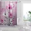 1Pc Bathroom Set DIY Polyester Waterproof 200x180CM Thickening Shower Curtain With Hooks Daisy Flower