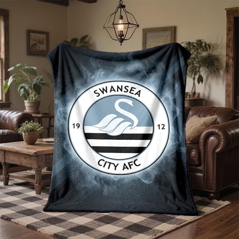 Coperta in Pile a Tema Swansea City Morbida e Accogliente in Peluche per Camera da Letto Divano Viaggio