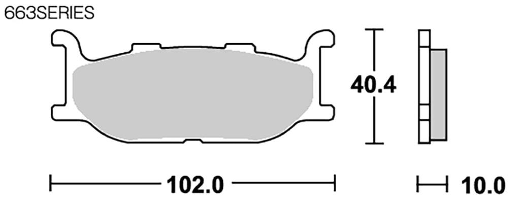 KITACO SBS Brake Pads 663HS Sintered Metal for SR400, Grand Majesty 250, Drag Star 400/C, T-MAX BOLT, etc. (Product Code: 777-0663020)