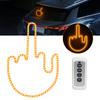 Hand Gesture Light Led Hand Sign Car Decoration Middle Finger LED Light for Universal Car Window Car Light Accessories