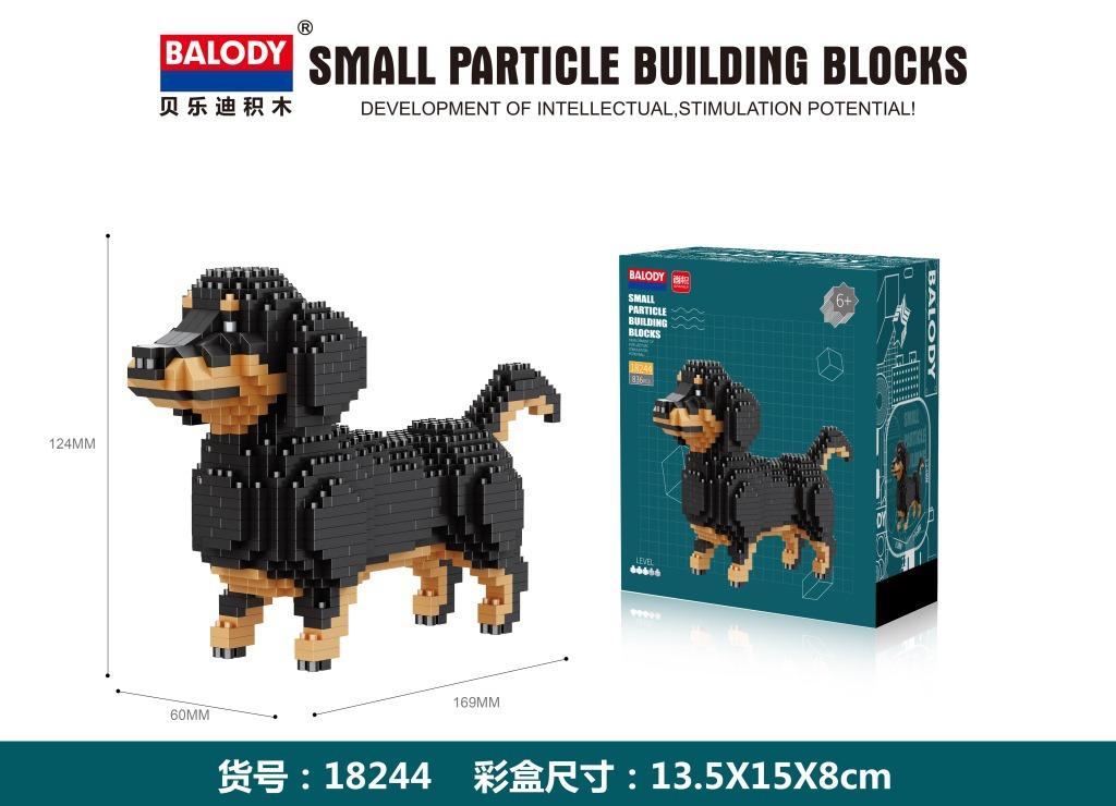 Assembly Small Blocks Toys Animal Model Corgi Dog Dachshund Diamond Blocks Schnauzer Kids Gifts Girls Christmas Present Pet Shop