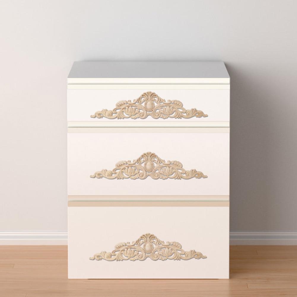 

50x12cm European Style Wood Carving Applique DIY Decoration for Home Furniture Courtyard