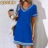 Fashion Summer Spring Short Sleeve V-Neck Casual Dresses
