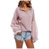 Fashion Casual Women's Solid Color Temperament Shirt Long-sleeved Stitching Top