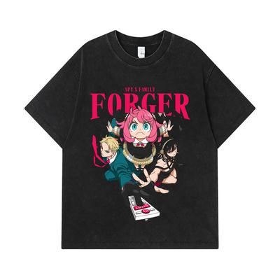 275 GSM Washed T-shirts 100% Cotton Spy X Family V1 Forger Print Unisex Heavy Cotton T Shirt